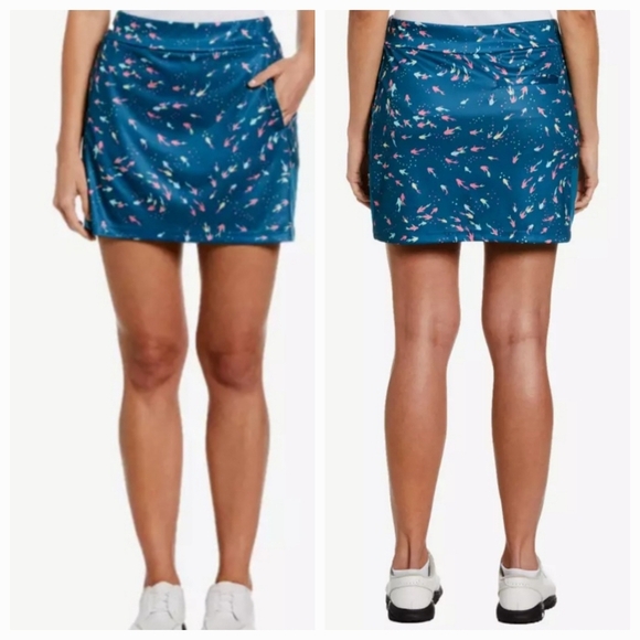 EP Pro Blue Multi Color Koi Fish Print Golf/Pickleball Skirt/Skort Sz L - Picture 1 of 12